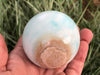 Caribbean Calcite Sphere 64mm - Aaragonite Ball - Throat Chakra Stone - Healing Crystals - Crystal Grid - Blue Araginite Crystal Sphere - ET