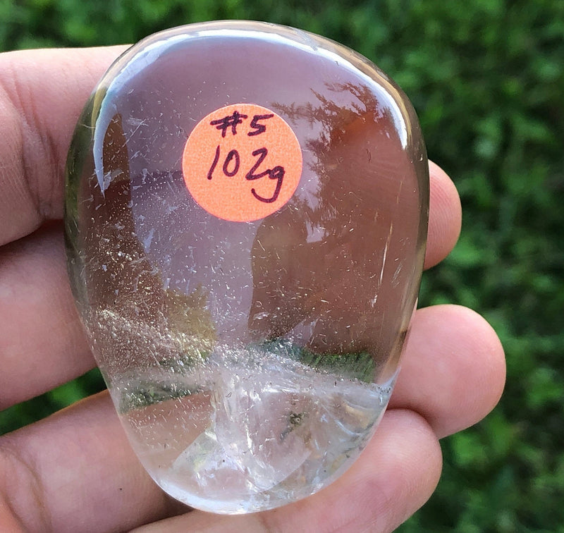 XL Clear Smoky Quartz Palm Stone