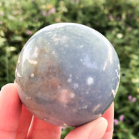 Angelite Sphere 52mm  - Throat Chakra Stone