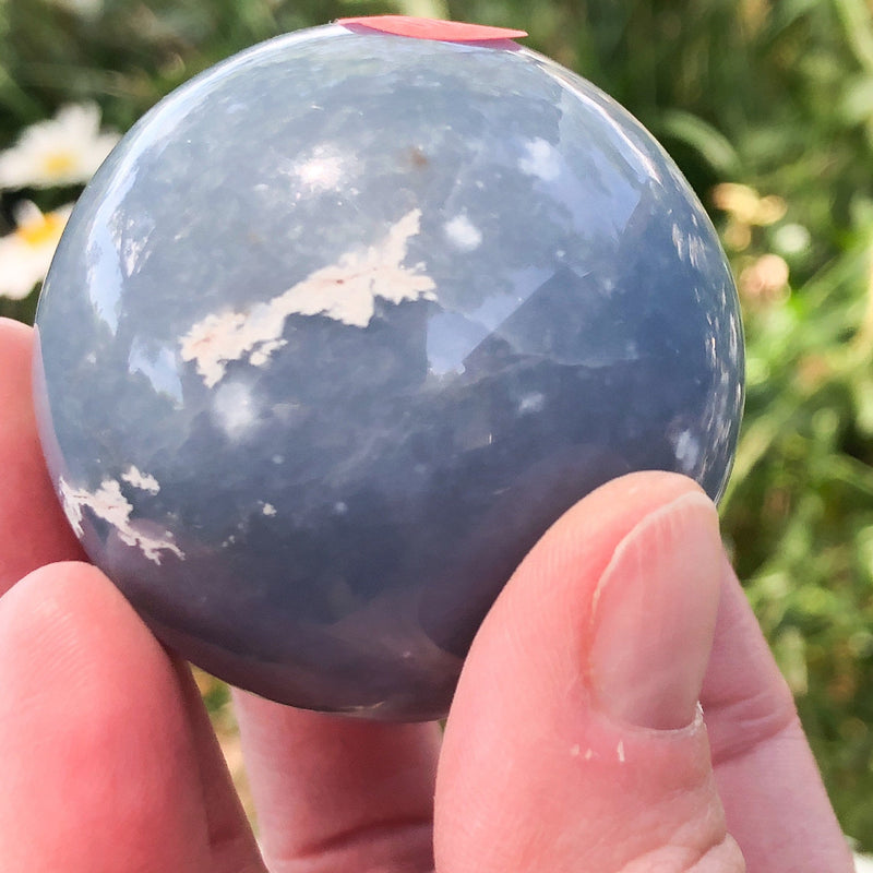 Angelite Sphere 49mm  - Throat Chakra Stone