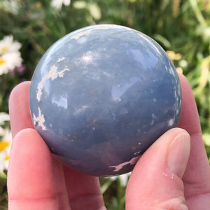 Angelite Sphere 49mm  - Throat Chakra Stone