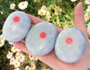 XL Blue Calcite Palm Stone - Anxiety Stone - Massage Crystal - Throat Chakra