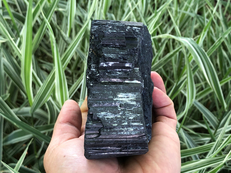 Raw Black Tourmaline Self Standing Crystal 108mm YA