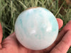 Caribbean Calcite Sphere 64mm - Aaragonite Ball - Throat Chakra Stone - Healing Crystals - Crystal Grid - Blue Araginite Crystal Sphere - ET