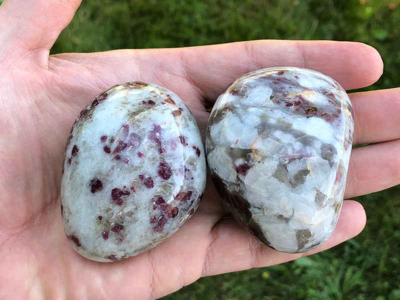 Pink Tourmaline Palmstone - Rubellite Gallet - Pink Tourmaline Specimen - Pink Tourmaline with Smoky Quratz - Tourmaline in Quartz