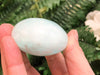 Caribbean Blue Calcite Palm Stone 77mm - Caribbean Calcite Gallet - Throat Chakra Stone - Healing Crystals - Crystal Grid - Altar Decor