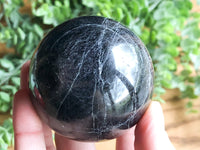 Black Tourmaline Sphere 59mm - Schorl - Black Tourmaline Ball - Crystal Grid - Root Chakra - Protection Stone - Altar Decor - Massage Stone