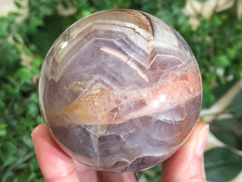 Amethyst Sphere with Inclusion 65mm - Amethyst Crystal Ball - Thrid Eye and Crown Chakra - Crystal Grid - Meditation Stone - Massage stone