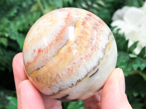 Rainbow Calcite Sphere 55mm - Anxiety Stone - Tricolor Calcite Ball - Healing Crystals - Healing Stones - Crystal Grid