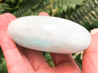 Caribbean Blue Calcite Palm Stone 77mm - Caribbean Calcite Gallet - Throat Chakra Stone - Healing Crystals - Crystal Grid - Altar Decor