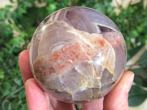 Amethyst Sphere with Inclusion 65mm - Amethyst Crystal Ball - Thrid Eye and Crown Chakra - Crystal Grid - Meditation Stone - Massage stone