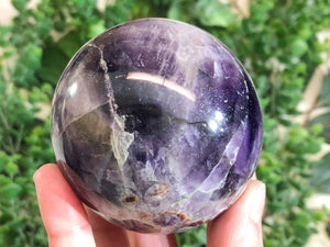 Amethyst Sphere with Inclusion 68mm - Amethyst Crystal Ball - Thrid Eye and Crown Chakra - Crystal Grid - Meditation Stone - Massage stone