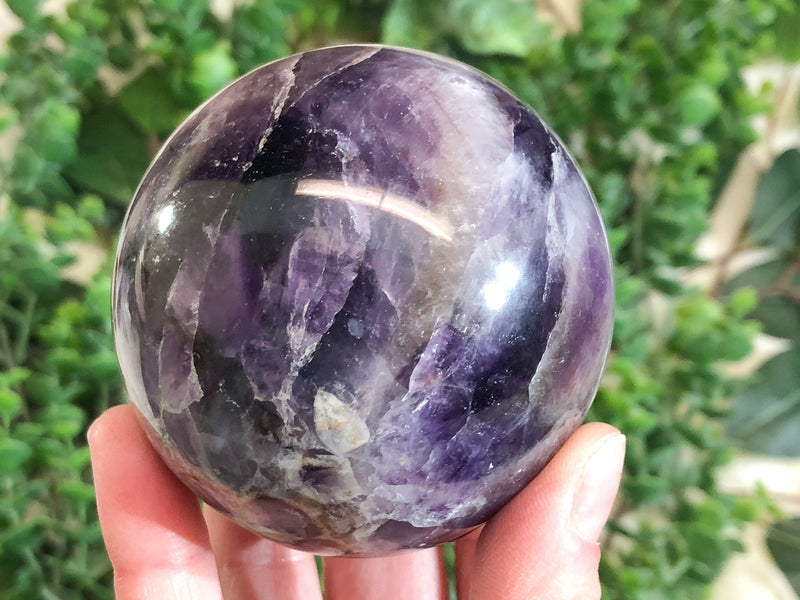 Amethyst Sphere with Inclusion 68mm - Amethyst Crystal Ball - Thrid Eye and Crown Chakra - Crystal Grid - Meditation Stone - Massage stone