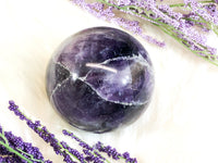 Amethyst Sphere with Inclusion 68mm - Amethyst Crystal Ball - Thrid Eye and Crown Chakra - Crystal Grid - Meditation Stone - Massage stone