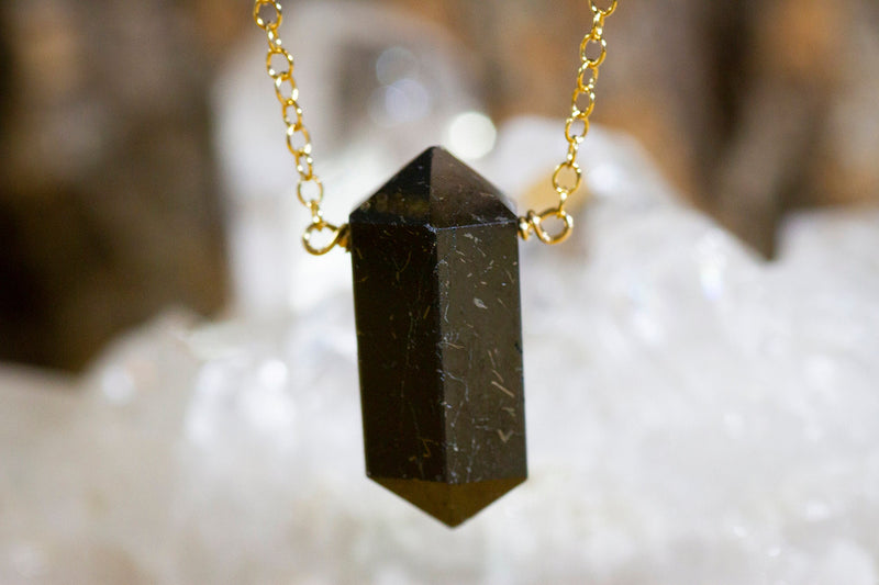 Black Tourmaline Empath Protection Necklace - Crystal Healing - October Birthstone - Libra Necklace - Libra Zodiac Gifts - Empath Jewelry