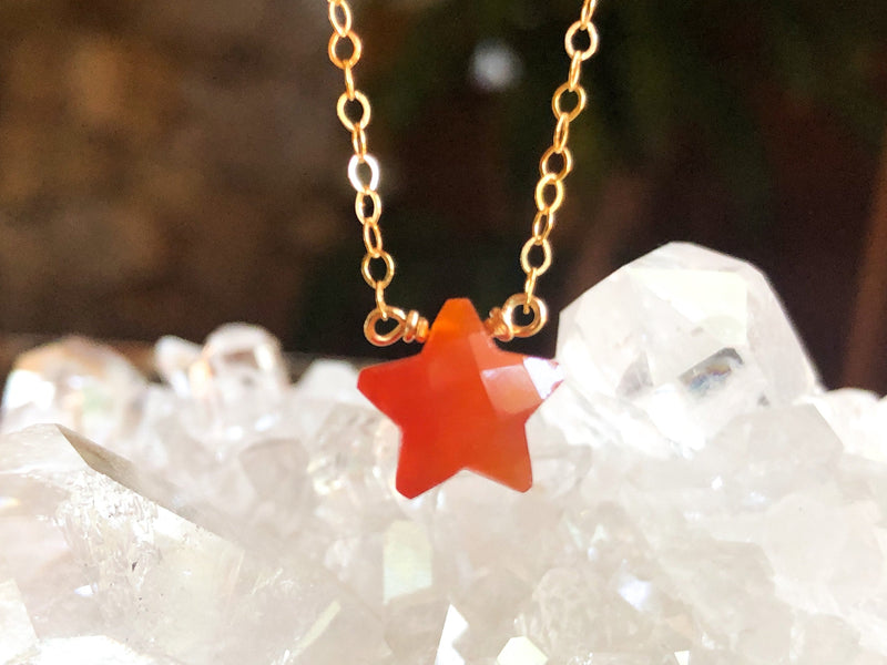 Dainty Carnelian Necklace - Sacral Chakra Necklace - Healing Necklace 