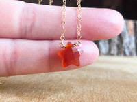 Dainty Carnelian Necklace - Sacral Chakra Necklace - Healing Necklace 