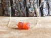 Raw Carnelian Bar Necklace - Raw Stone Necklace - Carnelian Necklace in Silver, Gold or Rose Gold 