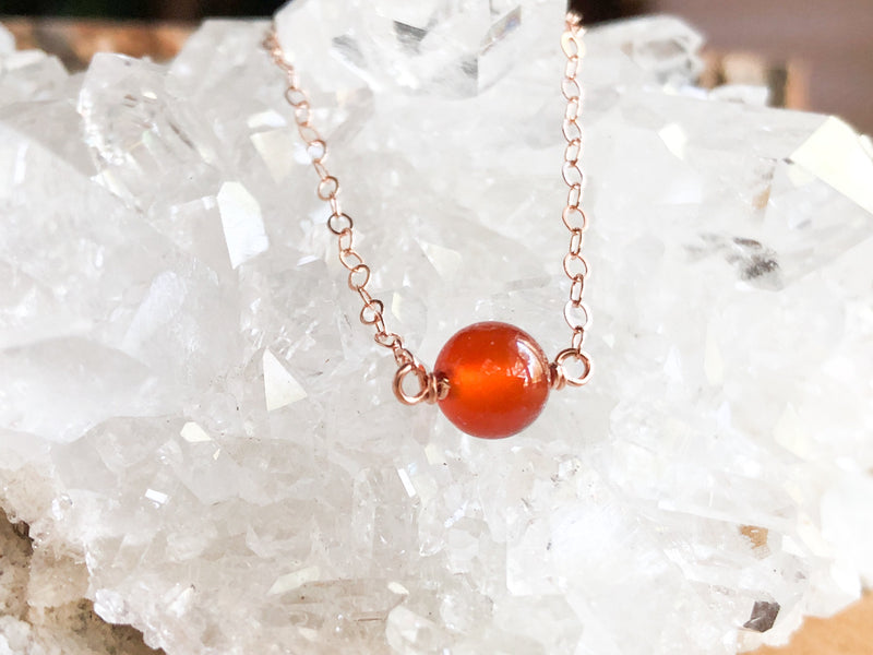 Carnelian Necklace - Delicate Carnelian Jewelry - Carnelian Pendant 