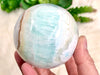 Caribbean Blue Calcite Sphere 68mm - Caribbean Calcite Ball - Throat Chakra Stone - Healing Crystals - Crystal Grid - Altar Decor - DW