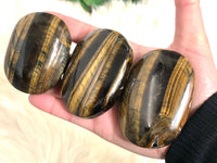 Tiger Eye Palm Stone - Golden Tiger Eye - Tiger Eye Gallet - Protection Stones - Large Palm Stone - Stones and Crystals - Crystal Grid