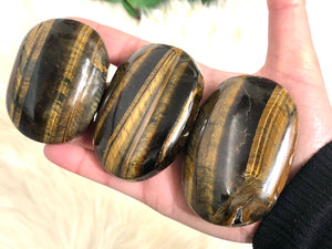 Tiger Eye Palm Stone - Golden Tiger Eye - Tiger Eye Gallet - Protection Stones - Large Palm Stone - Stones and Crystals - Crystal Grid