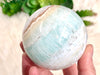 Caribbean Blue Calcite Sphere 68mm - Caribbean Calcite Ball - Throat Chakra Stone - Healing Crystals - Crystal Grid - Altar Decor - DW
