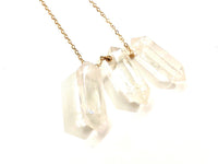 Quartz Crystal Necklace - April Birthstone Jewelry - Terminated Clear Crystal Point -  Energy Healing Necklace - Floating -  Gift For Her