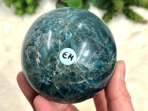 Blue Apatite Sphere 68mm EM - Apatite Crystal Ball Orb - Electric Blue Stones - Throat Chakra Stones