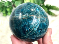 Blue Apatite Sphere 68mm EM - Apatite Crystal Ball Orb - Electric Blue Stones - Throat Chakra Stones