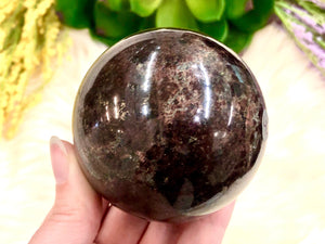 Garnet Sphere 65mm MG - Root Chakra Stone - Crystal Grid - Altar Decor - Meditation Stone - Massage Stone - Garnet Sphere - Garnet Ball