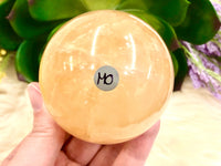 Honey Calcite Sphere 63mm MO - Yellow Calcite Ball  - Solar Plexus Chakra Stone - Healing Crystals - Crystal Grid - Altar Decor