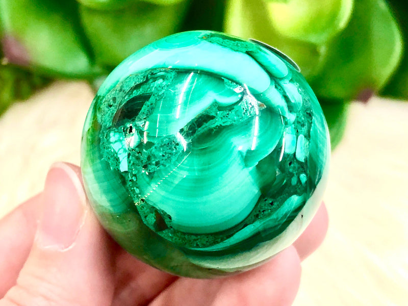 Real Malachite Crystal Sphere 41mm MX - Altar Decor -  Crystal Grid - Heart Chakra Crystal - Genuine Malachite - Reiki Stones