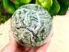 Moss Agate and Quartz Sphere 69mm MY- Crystal Ball - Heart Chakra- Crystal Grid - Meditation Space - Altar Decor - Reiki Crystal - Chakras