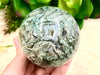 Moss Agate and Quartz Sphere 69mm MY- Crystal Ball - Heart Chakra- Crystal Grid - Meditation Space - Altar Decor - Reiki Crystal - Chakras