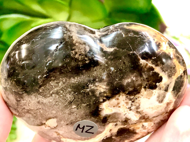 Black Opal Heart 78mm MZ - Protection Stone - Root Chakra Stone - Healing Crystals - Altar Stone - Crystal Grid - Meditation Stone