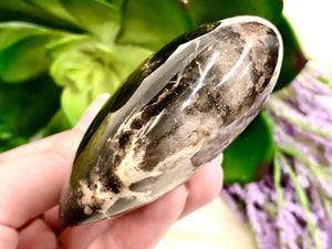 Black Opal Heart 78mm MZ - Protection Stone - Root Chakra Stone - Healing Crystals - Altar Stone - Crystal Grid - Meditation Stone