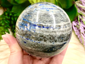 Lapis Lazuli Sphere 72mm NA - Lapis Lazuli - Throat Chakra Stone - Polished Lapis - Crystal Grid - Stones and Crystals - Lapis Lazuli Ball