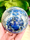 Lapis Lazuli Sphere 72mm NA - Lapis Lazuli - Throat Chakra Stone - Polished Lapis - Crystal Grid - Stones and Crystals - Lapis Lazuli Ball