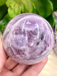 Lepidolite Sphere 58mm NC - Lepidolite Ball - Throat Chakra Stone - Healing Crystals - Crystal Grid -Altar Decor- Stones and Crystals