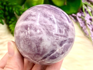 Lepidolite Sphere 58mm NC - Lepidolite Ball - Throat Chakra Stone - Healing Crystals - Crystal Grid -Altar Decor- Stones and Crystals