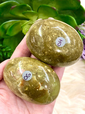 Green Opal Palm Stone - Opal Palm Stone - Emotional Healing - Large Palm Stone - Crystal Grid - Heart Chakra Stone - Meditation Stone