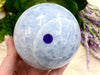 Large Blue Calcite Sphere 82mm NL - Anxiety Stone - Throat Chakra Stone - Ball - Healing Stones - Crystal Grid - Altar Decor - Meditation