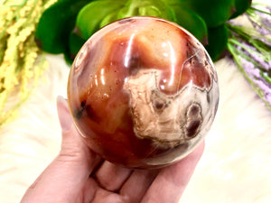 Carnelian Sphere 64mm MF - Carnelian Specimen - Carnelian Crystal - Crystal Grid - Sacral Chakra  - Root Chakra Stone- Carnelian Ball