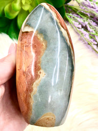 Polychrome Jasper Free Form 112mm MI- Desert Jasper -Savannah Jasper - Altar Decor - Self Standing - Crystal Grid - Root Chakra Stone