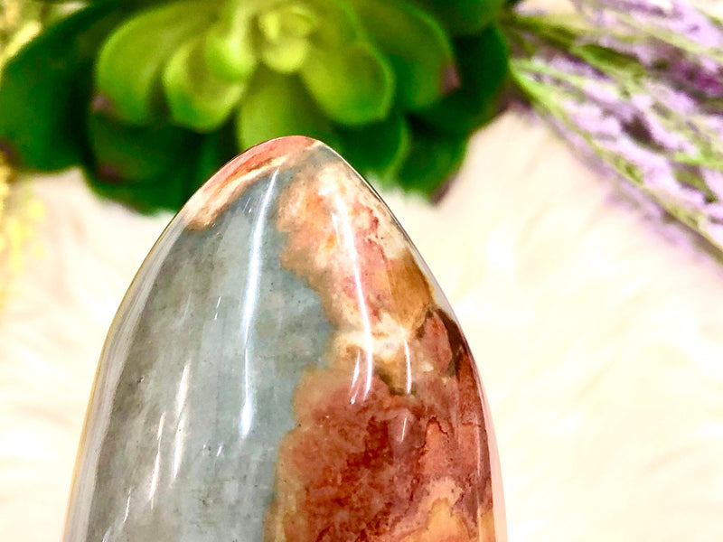 Polychrome Jasper Free Form 112mm MI- Desert Jasper -Savannah Jasper - Altar Decor - Self Standing - Crystal Grid - Root Chakra Stone