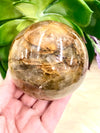 Yellow Hematoid Quartz Sphere 70mm MM - Golden Healer Crystal Ball - Crystal Grid - Solar Plexus Chakra - Meditation Stone - Altar Decor