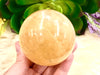 Honey Calcite Sphere 63mm MO - Yellow Calcite Ball  - Solar Plexus Chakra Stone - Healing Crystals - Crystal Grid - Altar Decor