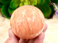 Orange Calcite Sphere 50mm MR- Orange Calcite Crystal Ball - Healing Crystals - Crystal Grid - Altar Decor - Sacral Chakra Stone