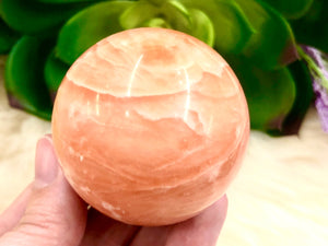 Orange Calcite Sphere 50mm MR- Orange Calcite Crystal Ball - Healing Crystals - Crystal Grid - Altar Decor - Sacral Chakra Stone